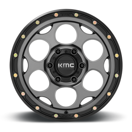KMC Dirty Harry Satin Gray w/ Black Lip Wheel (KM541) | Dirty Garage