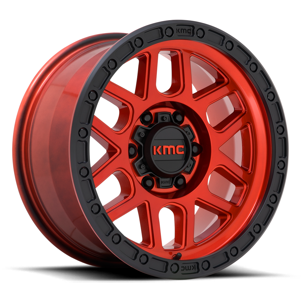 KMC Mesa Candy Red w/ Black Lip Wheel (KM544) | Dirty Garage