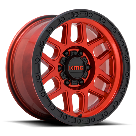 KMC Mesa Candy Red w/ Black Lip Wheel (KM544) | Dirty Garage