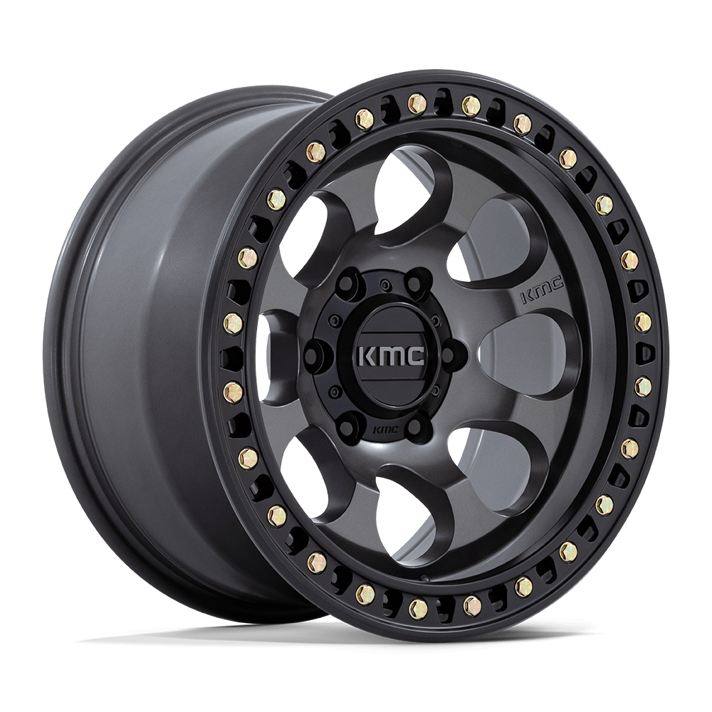KMC Riot SBL Anthracite w/ Satin Black Lip Wheel (KM550) | Dirty Garage