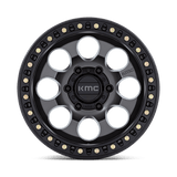 KMC Riot SBL Anthracite w/ Satin Black Lip Wheel (KM550) | Dirty Garage