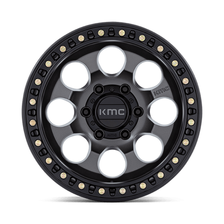 KMC Riot SBL Anthracite w/ Satin Black Lip Wheel (KM550) | Dirty Garage