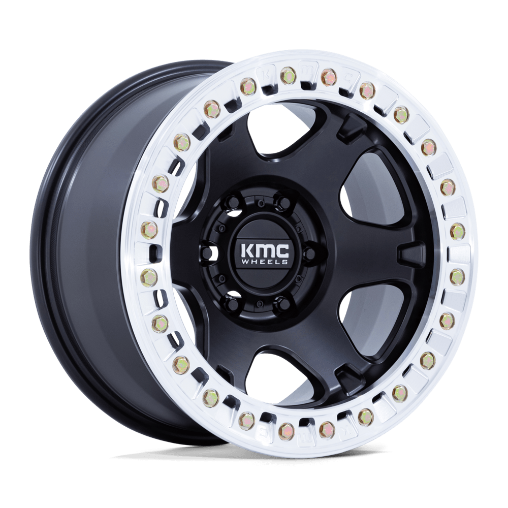 KMC Vi Beadlock Satin Black w/ Machined Ring Wheel (KM238) | Dirty Garage