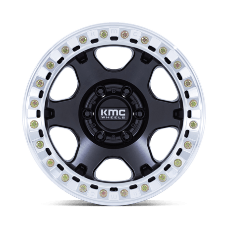 KMC Vi Beadlock Satin Black w/ Machined Ring Wheel (KM238) | Dirty Garage