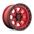 KMC Chase Candy Red w/ Black Lip Wheel (KM548) | Dirty Garage