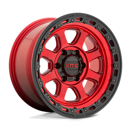 KMC Chase Candy Red w/ Black Lip Wheel (KM548) | Dirty Garage