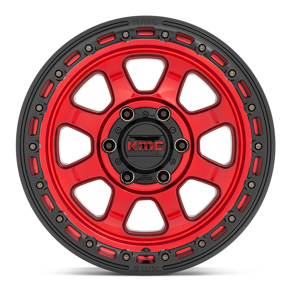 KMC Chase Candy Red w/ Black Lip Wheel (KM548) | Dirty Garage