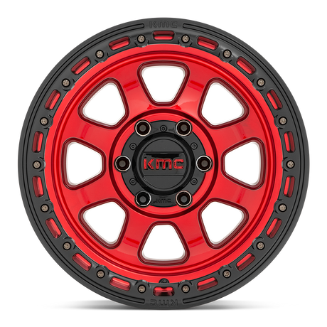 KMC Chase Candy Red w/ Black Lip Wheel (KM548) | Dirty Garage