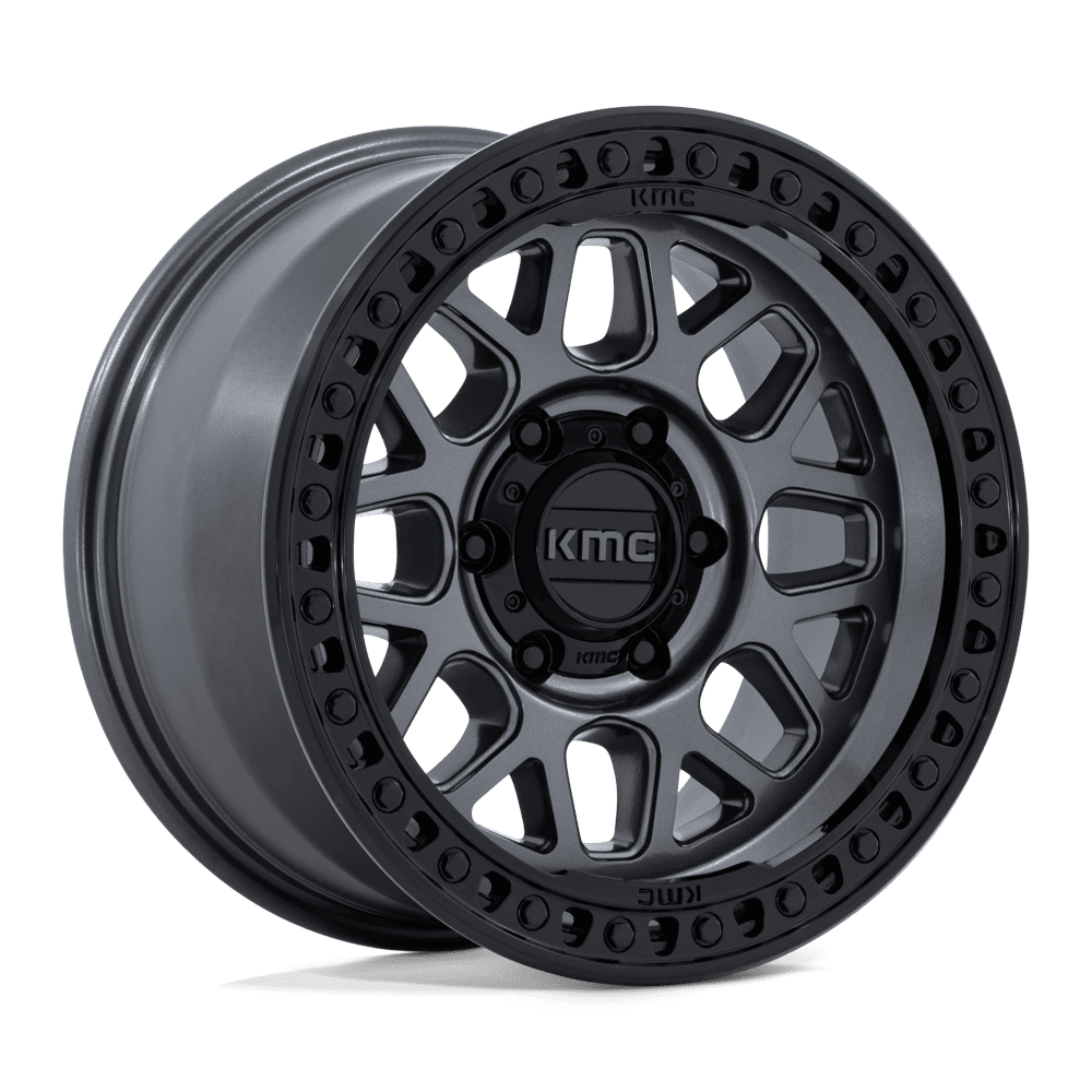 KMC GRS Gloss Gunmetal w/ Gloss Black Lip Wheel (KM549) | Dirty Garage