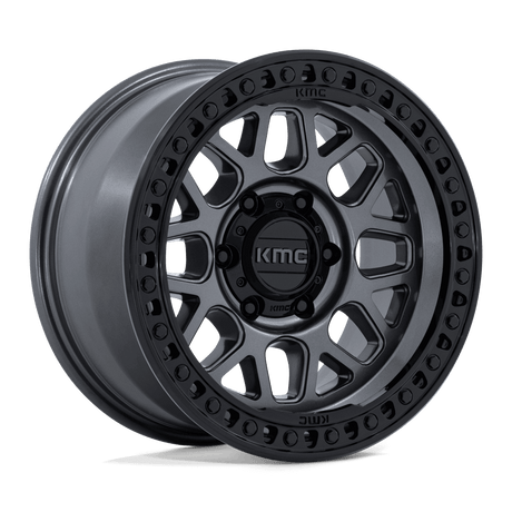 KMC GRS Gloss Gunmetal w/ Gloss Black Lip Wheel (KM549) | Dirty Garage