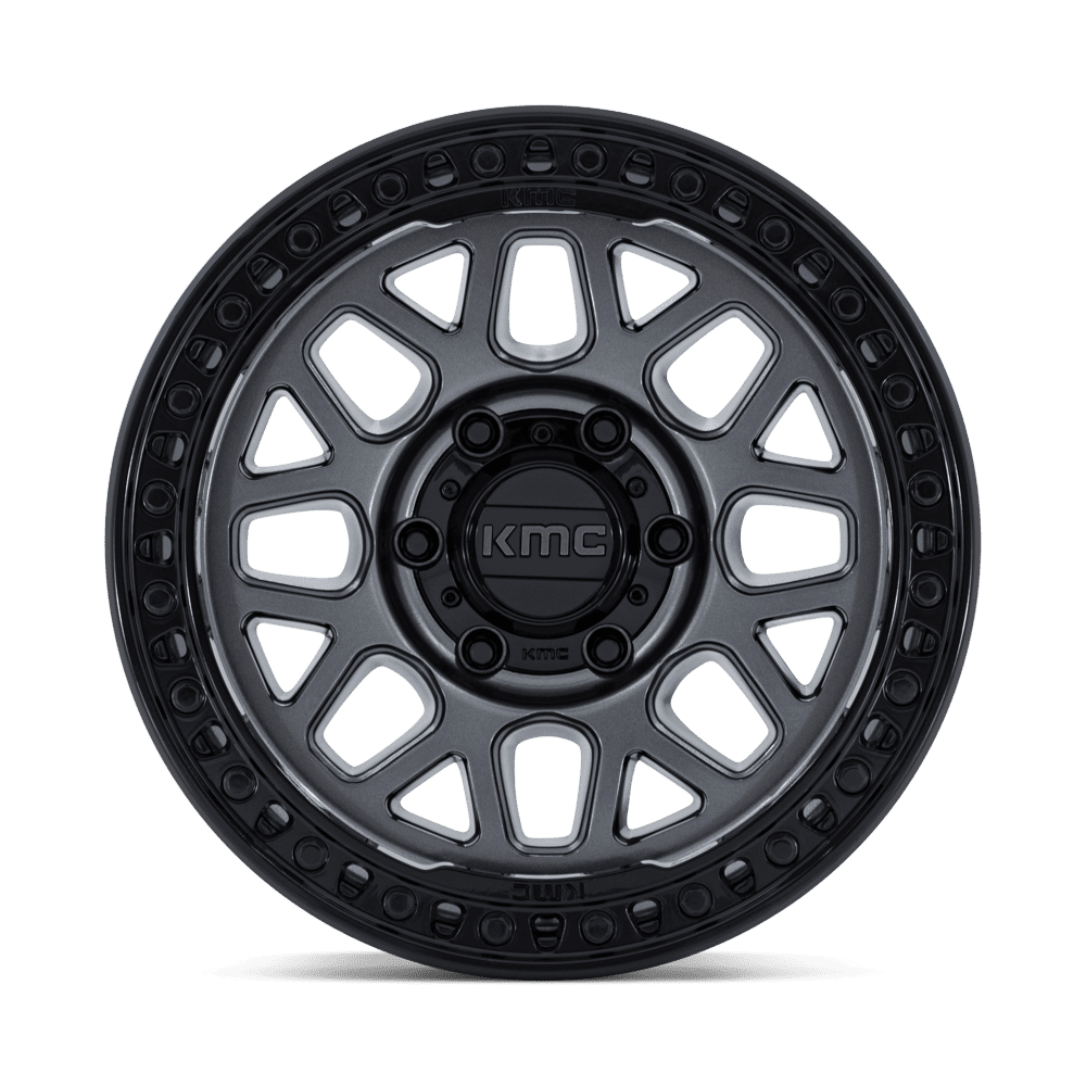 KMC GRS Gloss Gunmetal w/ Gloss Black Lip Wheel (KM549) | Dirty Garage