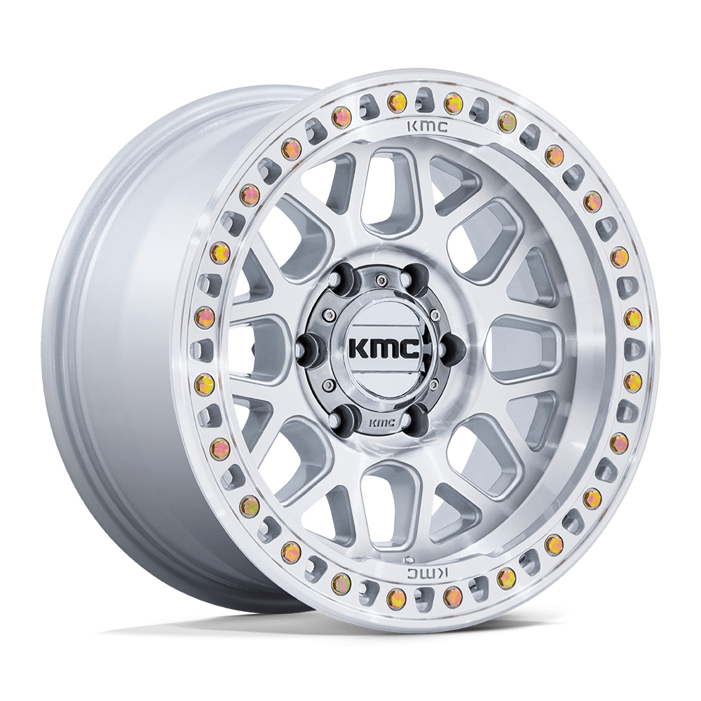 KMC GRS Gloss Silver w/ Machined Face Wheel (KM549) | Dirty Garage