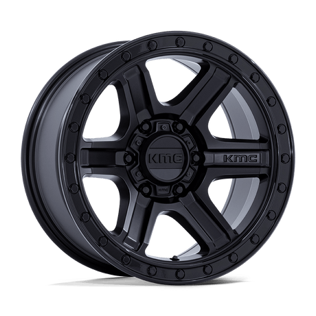 KMC Outrun Matte Black w/ Gloss Black Lip Wheel (KM551) | Dirty Garage