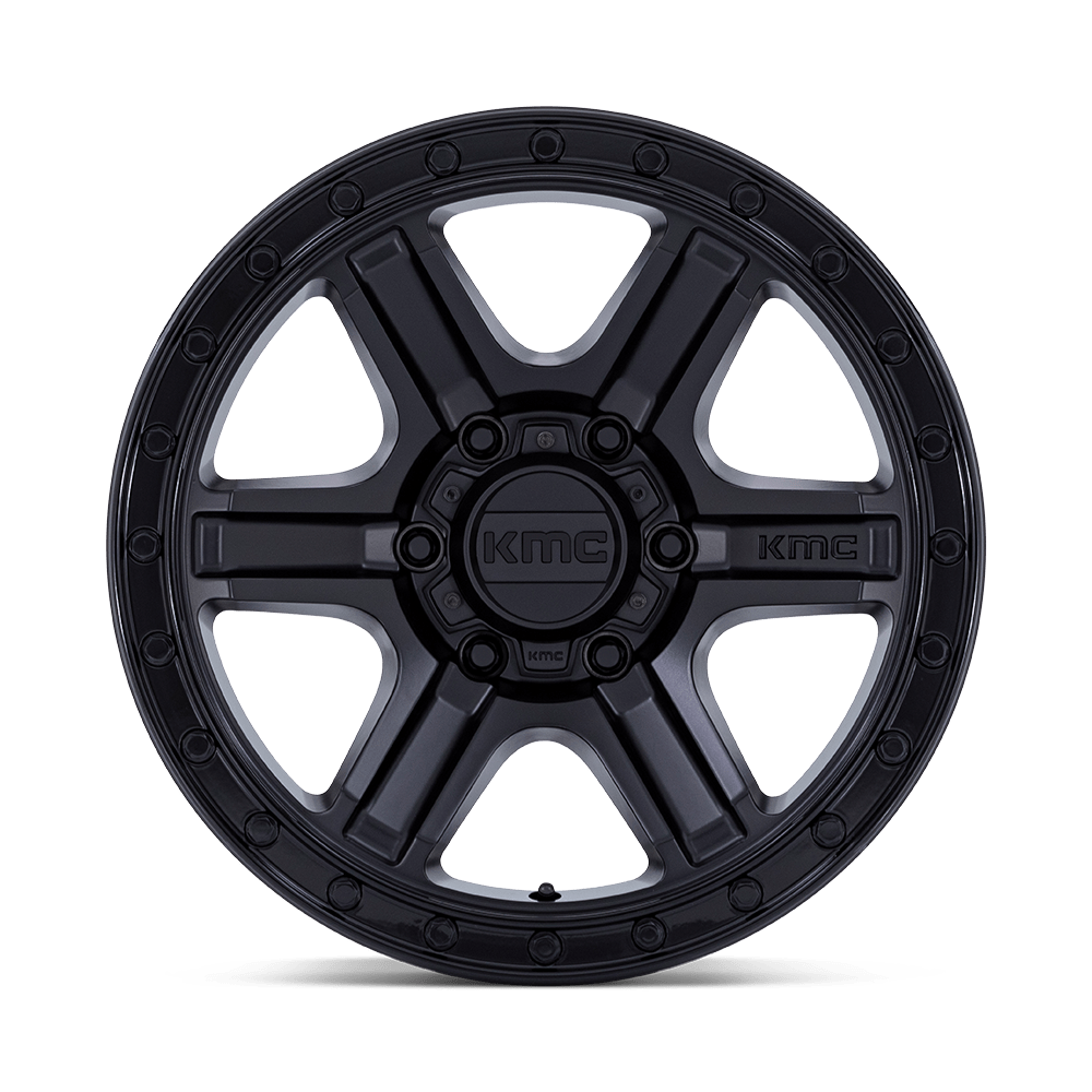KMC Outrun Matte Black w/ Gloss Black Lip Wheel (KM551) | Dirty Garage