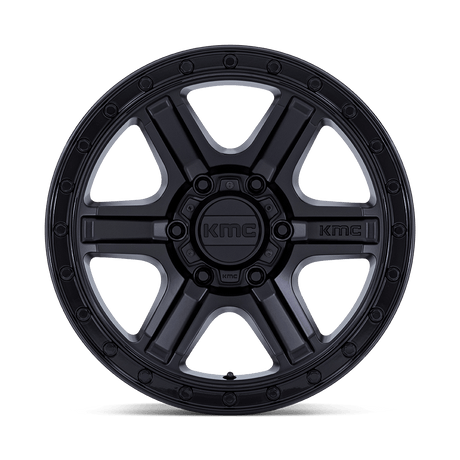 KMC Outrun Matte Black w/ Gloss Black Lip Wheel (KM551) | Dirty Garage