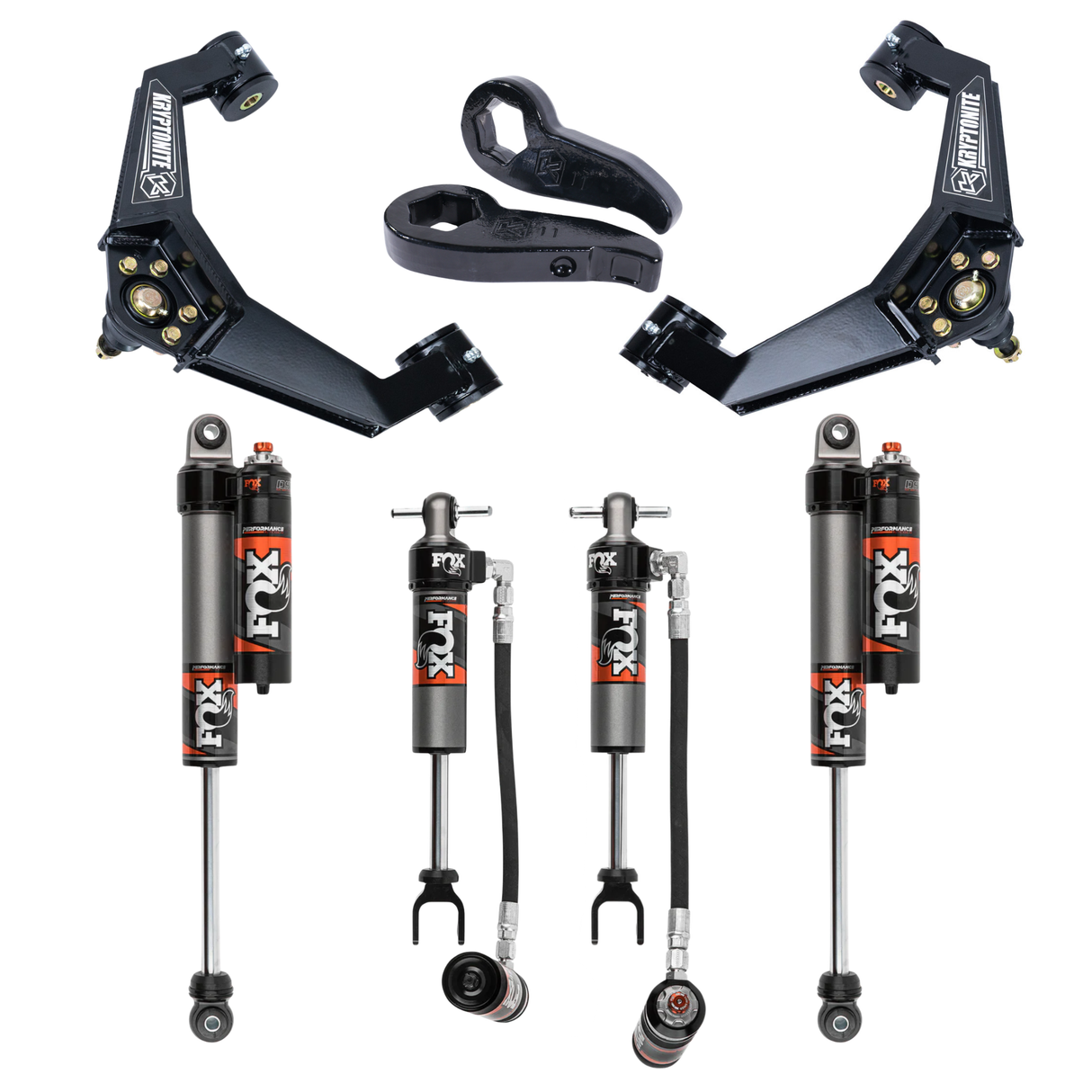 Kryptonite 2011-2019 Stage 3 Leveling Kit with Fox 2.5 Performance Elite Shocks