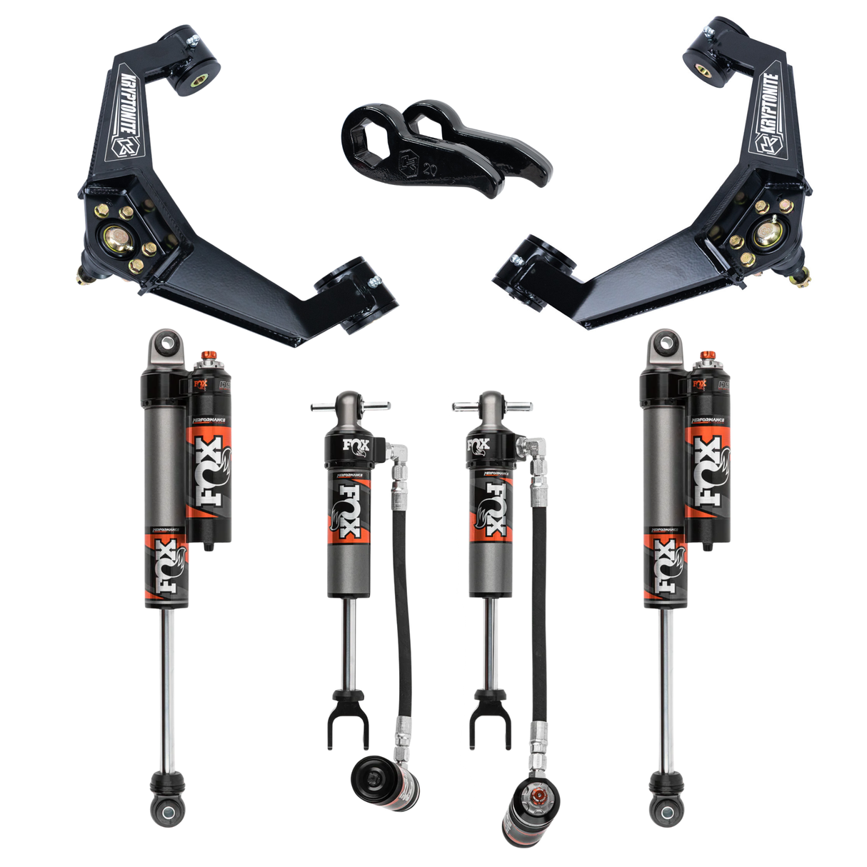 Kryptonite Stage 3 Leveling Kit with Fox 2.5 Performance Elite Shocks