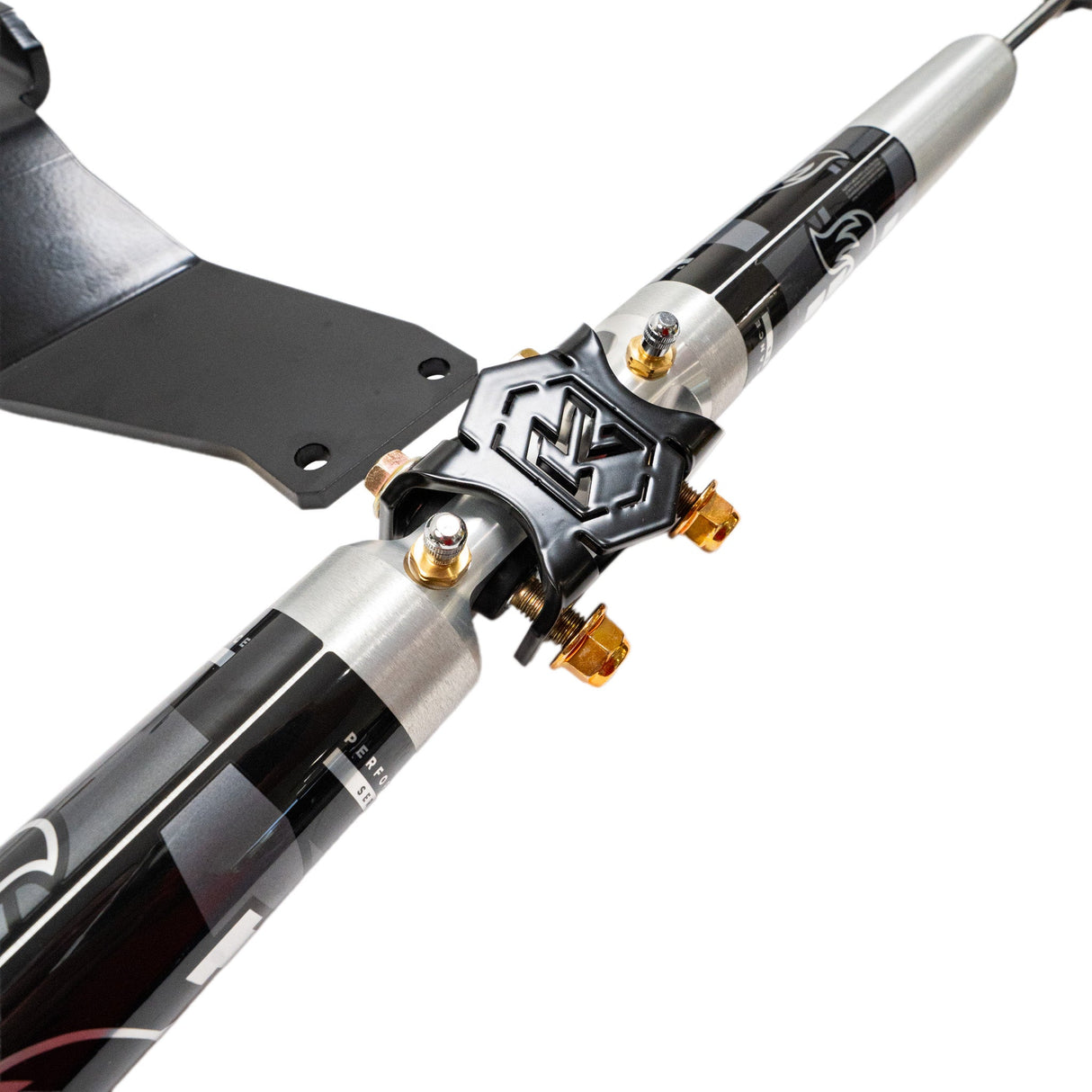 2005-2026 Superduty F-450/F-550 Death Grip Dual Steering Stabilizer Kit with Fox 2.0 Shocks (KRF-DSS-45-S)
