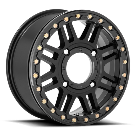 KMC Cage UTV Beadlock Satin Black w/ Gloss Black Ring Wheel (KS250) | Dirty Garage