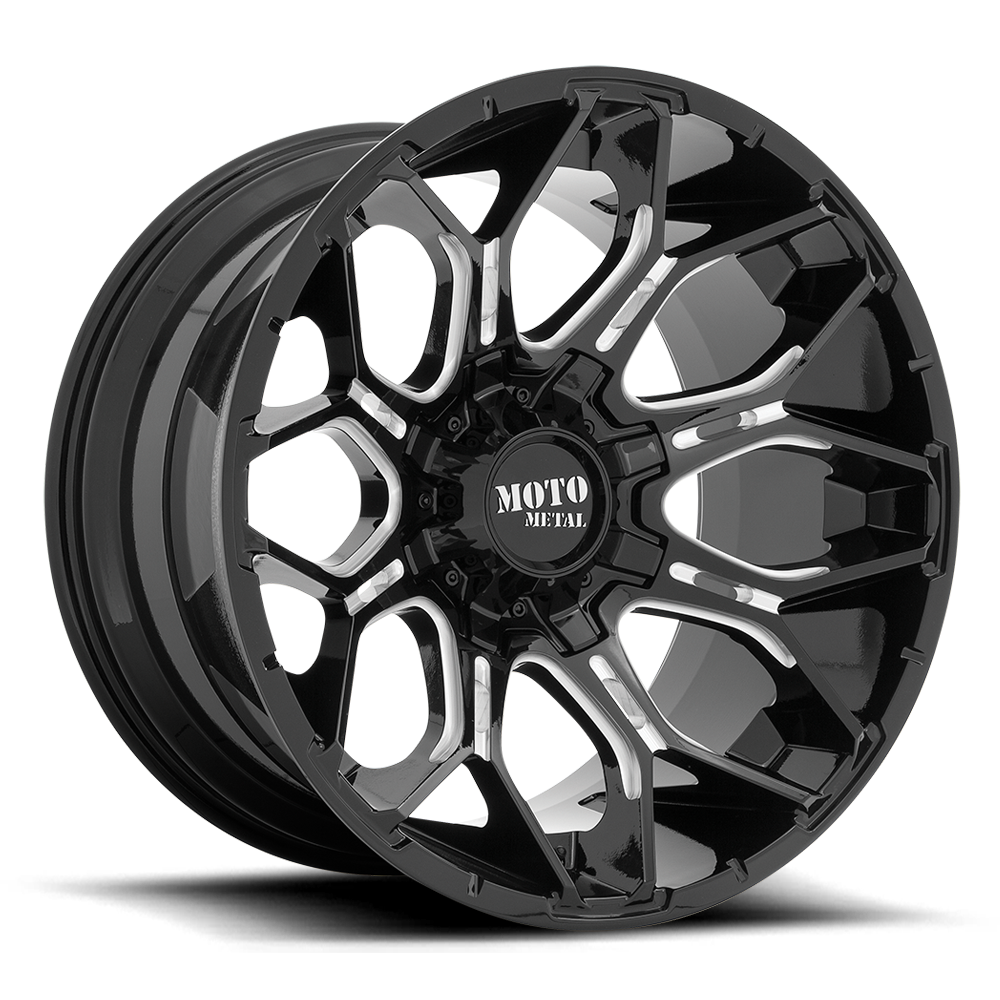 Moto Metal Sniper Gloss Black Milled Wheel (MO808) | Dirty Garage