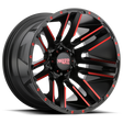 Moto Metal Razor Satin Black Machined w/ Red Clear Coat Wheel (MO978) | Dirty Garage