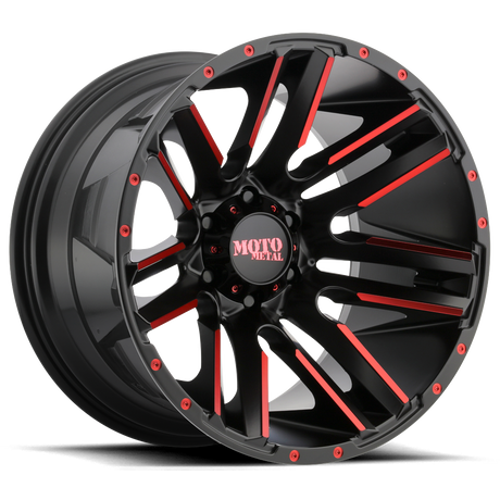 Moto Metal Razor Satin Black Machined w/ Red Clear Coat Wheel (MO978) | Dirty Garage