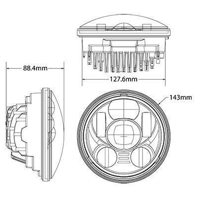 Universal 5.75" Motorcycle Headlight - View 2 | Dirty Garage