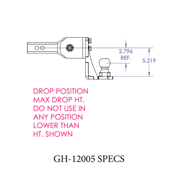 Universal Glyder Torsion-Flex Ball mount w/2" Shank (GH-1200X)