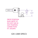 Universal Glyder Torsion-Flex Ball mount w/2" Shank (GH-1200X)