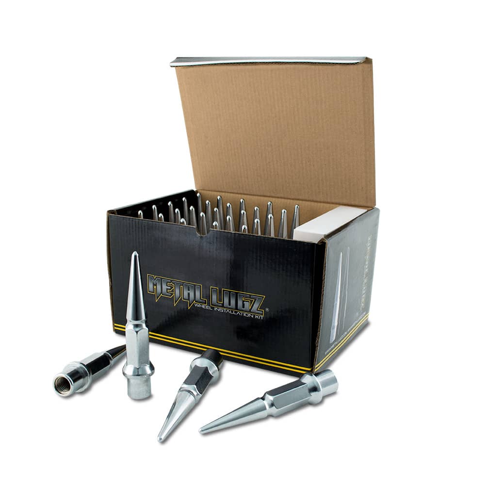 Universal 14x1.5 8 Lug Spike Mag Kit Chrome 32 Lugs Washers 1 Key - View 2 | Dirty Garage