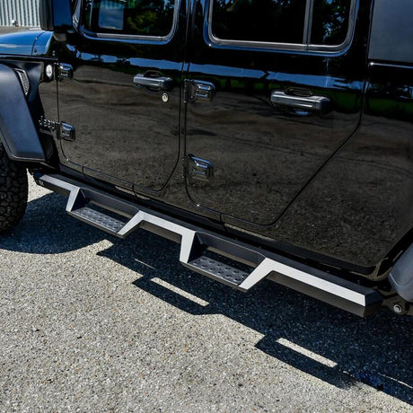 2020-2026 Gladiator HDX Textured Black Drop Nerf Step Bars - View 2 | Dirty Garage