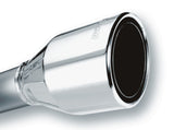 Borla 2.5in Inlet 4.5in Round Rolled Angle Cut Phantom X 7.75in Long Embossed Universal Exhaust Tips - View 3 | Dirty Garage