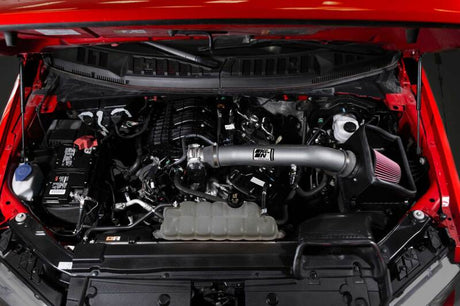2018-2024 Ford F150 3.3L V6 Performance Air Intake System w/Red Air Filter - View 3 | Dirty Garage