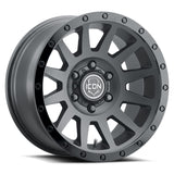Universal Compression 18x9 6x5.5 0mm Offset 5" Backspacing 106.1mm Bore Double Black Wheel | Dirty Garage