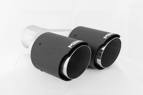 Universal Carbon Fiber Dual Tip 3.5" OD 2.5" Inlet - View 3 | Dirty Garage