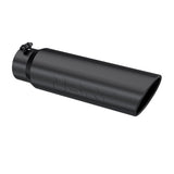 Universal 5" OD Angled Rolled End 4" Inlet 18" Length Black Exhaust Tip - View 3 | Dirty Garage