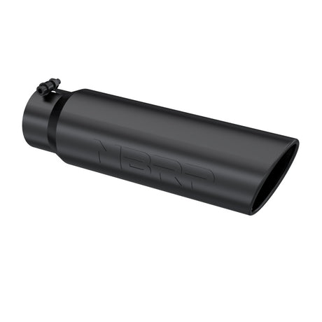 Universal 5" OD Angled Rolled End 4" Inlet 18" Length Black Exhaust Tip - View 3 | Dirty Garage