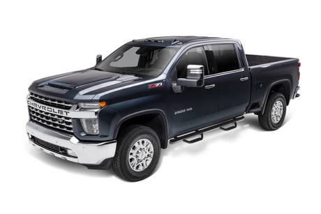 2019-2022 GM 1500 Crew Cab Gloss Black 3" Cab Length Nerf Steps - View 3 | Dirty Garage