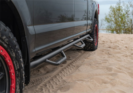 2017-2026 Super Duty Crew Cab 6.75' Bed Textured Black 3"  Bed Access Nerf Steps - View 4 | Dirty Garage