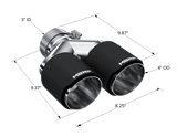 Universal 3" ID Dual 4" OD Staggered Dual Wall Carbon Fiber Exhaust Tip - View 4 | Dirty Garage
