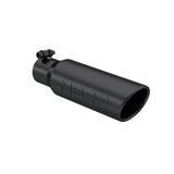 Universal 3" OD Angled Rolled End 2" Inlet 12" Length Tip Black Finish - View 3 | Dirty Garage