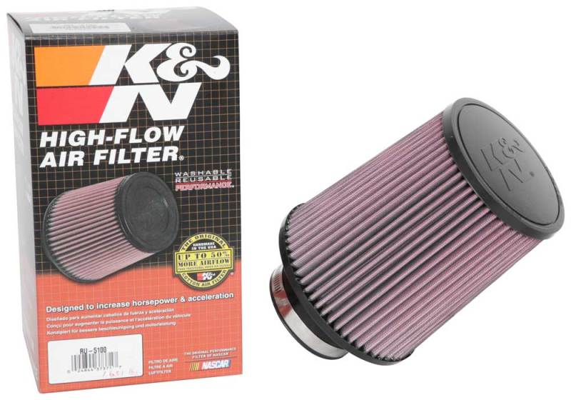 K&N Universal Clamp-On Air Filter 3-1/8in FLG / 6in B / 5in T / 7in H - View 11 | Dirty Garage