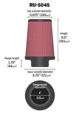 Universal Filter 4 inch Flange 6 3/4 inch OD Base 5 7/8 inch OD Top 9 1/2 inch Height - View 7 | Dirty Garage