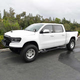2019-2026 RAM 1500 Crew Cab Pro-E Series Black Powered Running Boards - View 4 | Dirty Garage