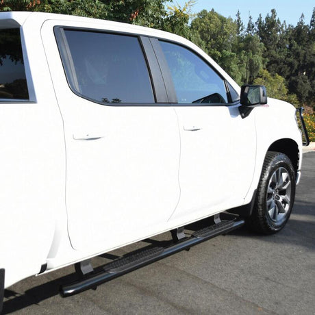 Westin 2019-2026 Chevy Silverado/Sierra 1500 Crew Cab Non LD PRO TRAXX 4 Oval Nerf Step Bars - Black - View 5 | Dirty Garage