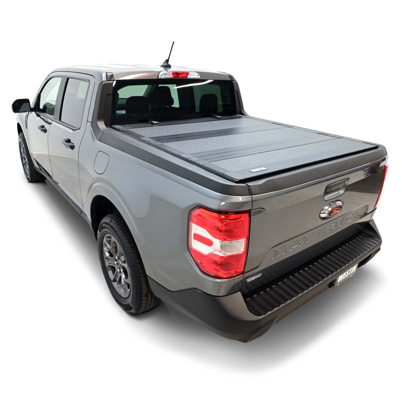 Westin 22-26 Ford Maverick 4WD 4ft. 6in. Bed Hard Tri-Fold Tonneau Cover - Black - View 9 | Dirty Garage