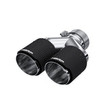 Universal 3" ID Dual 4" OD Staggered Dual Wall Carbon Fiber Exhaust Tip | Dirty Garage