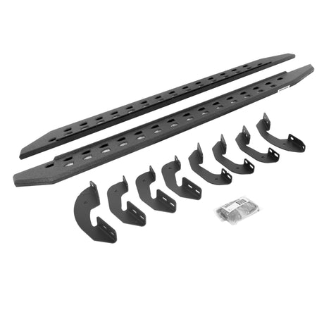 Go Rhino 07-21 Toyota Tundra Crew Max 4DR RB20 Slim Running Boards Kit (w/Brackets) - Bedliner Coat | Dirty Garage