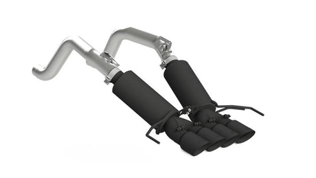 2014-2019 Corvette V8 6.2L 3" Black Dual Cat Back w 4" Quad Dual Wall Tips - View 2 | Dirty Garage