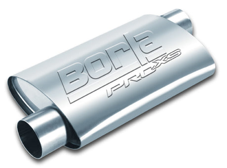 Borla Universal Pro-XS 3in Inlet//Outlet Offset/Offset 14x9 1/2 x 4 Muffler - View 3 | Dirty Garage